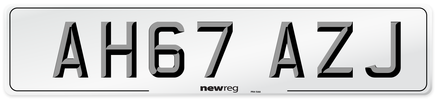 AH67 AZJ Number Plate from New Reg
